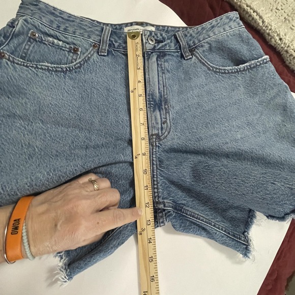 Abercrombie & Fitch Cutoff Blue Denim Shorts Womens 30 High Rise Curve Love - Picture 10 of 12